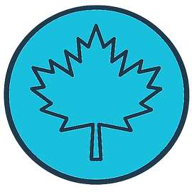 Blue circle with a stylized leaf design - for an icon