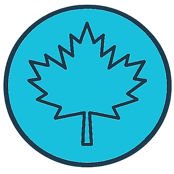 Blue circle with a stylized leaf design - for an icon